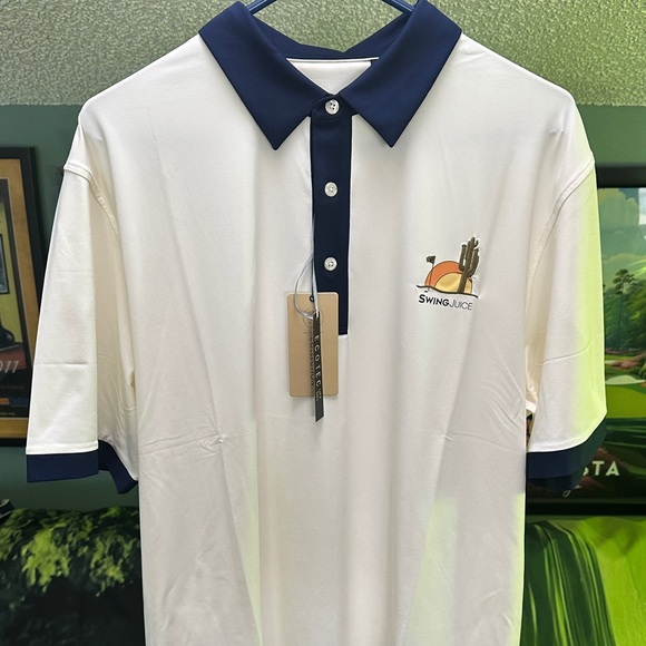 Men's off White and Navy Polo Shirt SWING JUICE
⛳🔥 - Picture 1 of 4